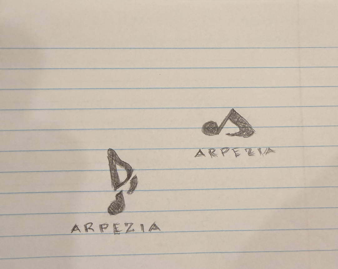 Pencil sketch of the Arpezia mark
